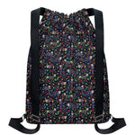 Day Of The Dead Calavera Cat Print Drawstring Backpack