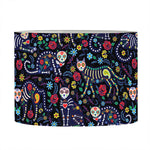 Day Of The Dead Calavera Cat Print Drum Lamp Shade