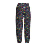 Day Of The Dead Calavera Cat Print Fleece Lined Knit Pants