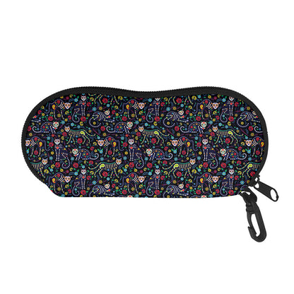 Day Of The Dead Calavera Cat Print Glasses Case