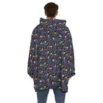 Day Of The Dead Calavera Cat Print Hoodie Blanket