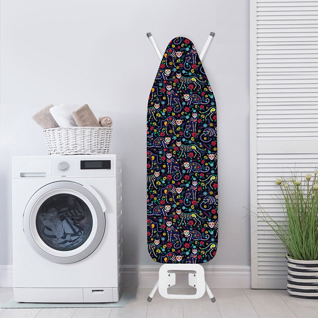 Day Of The Dead Calavera Cat Print Ironing Board Cover