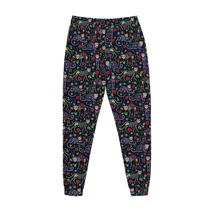 Day Of The Dead Calavera Cat Print Jogger Pants