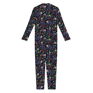 Day Of The Dead Calavera Cat Print Jumpsuit