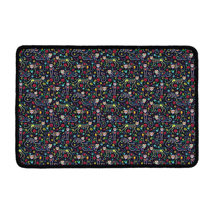 Day Of The Dead Calavera Cat Print Kitchen Mat