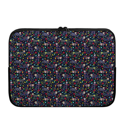Day Of The Dead Calavera Cat Print Laptop Sleeve