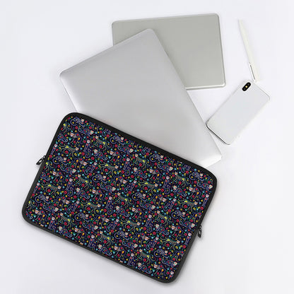 Day Of The Dead Calavera Cat Print Laptop Sleeve