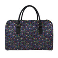 Day Of The Dead Calavera Cat Print Leather Duffel Bag