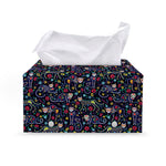 Day Of The Dead Calavera Cat Print Leather Tissue Box Cover