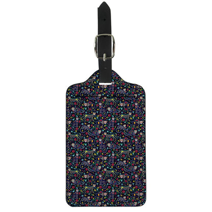 Day Of The Dead Calavera Cat Print Luggage Tag