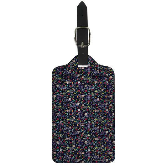 Day Of The Dead Calavera Cat Print Luggage Tag