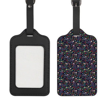 Day Of The Dead Calavera Cat Print Luggage Tag