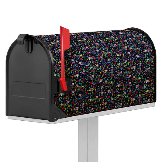 Day Of The Dead Calavera Cat Print Mailbox Cover