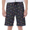 Day Of The Dead Calavera Cat Print Men's Beach Shorts