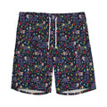 Day Of The Dead Calavera Cat Print Men's Athletic Shorts