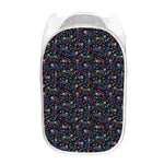 Day Of The Dead Calavera Cat Print Mesh Laundry Hamper