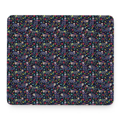 Day Of The Dead Calavera Cat Print Mouse Pad