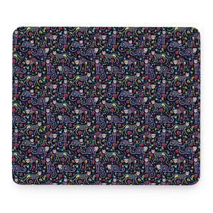 Day Of The Dead Calavera Cat Print Mouse Pad