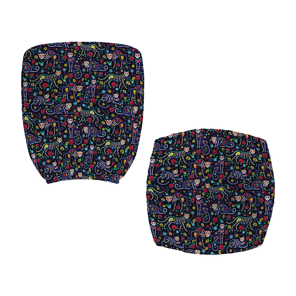 Day Of The Dead Calavera Cat Print Office Chair Cover