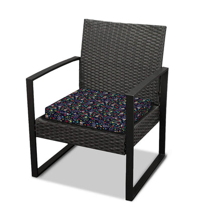 Day Of The Dead Calavera Cat Print Outdoor Seat Cushion Cover