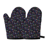 Day Of The Dead Calavera Cat Print Oven Mitts