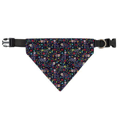Day Of The Dead Calavera Cat Print Over The Collar Dog Bandana