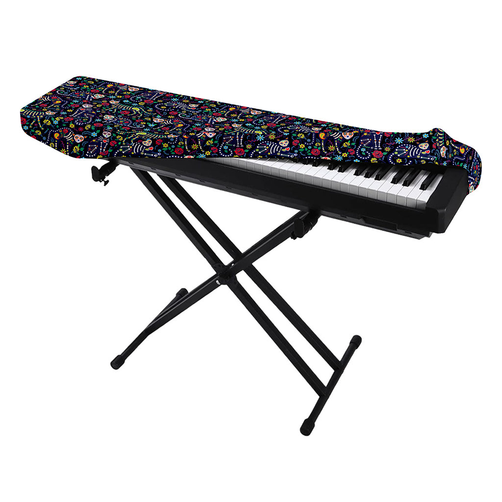 Day Of The Dead Calavera Cat Print Piano Keyboard Cover