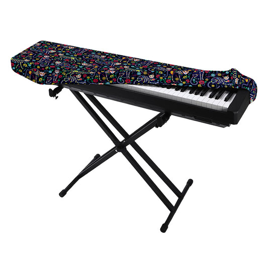 Day Of The Dead Calavera Cat Print Piano Keyboard Cover