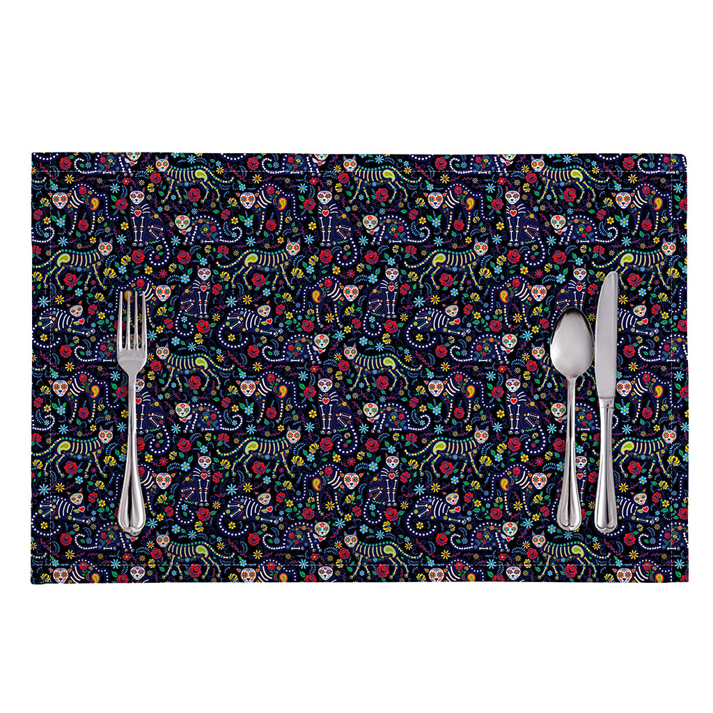 Day Of The Dead Calavera Cat Print Placemat