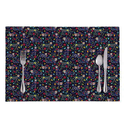 Day Of The Dead Calavera Cat Print Placemat