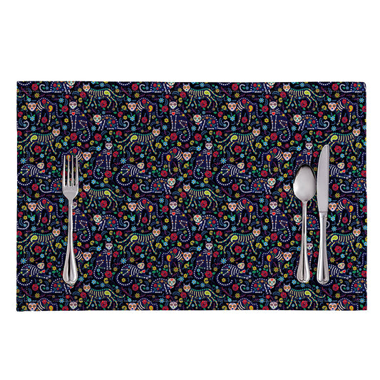 Day Of The Dead Calavera Cat Print Placemat