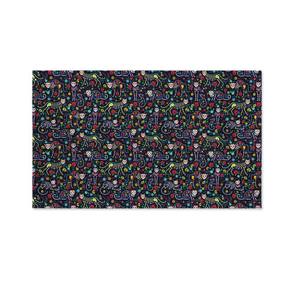 Day Of The Dead Calavera Cat Print Polyester Flag
