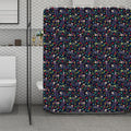 Day Of The Dead Calavera Cat Print Polyester Shower Curtain