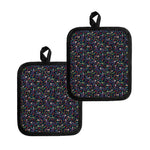 Day Of The Dead Calavera Cat Print Pot Holders
