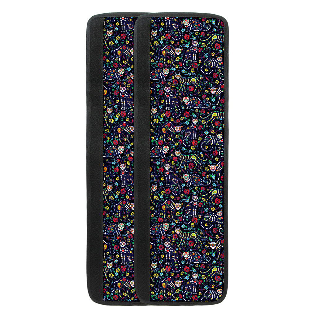 Day Of The Dead Calavera Cat Print Refrigerator Handle Covers