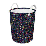 Day Of The Dead Calavera Cat Print Round Laundry Basket