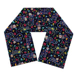 Day Of The Dead Calavera Cat Print Scarf