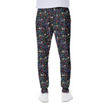 Day Of The Dead Calavera Cat Print Scuba Joggers