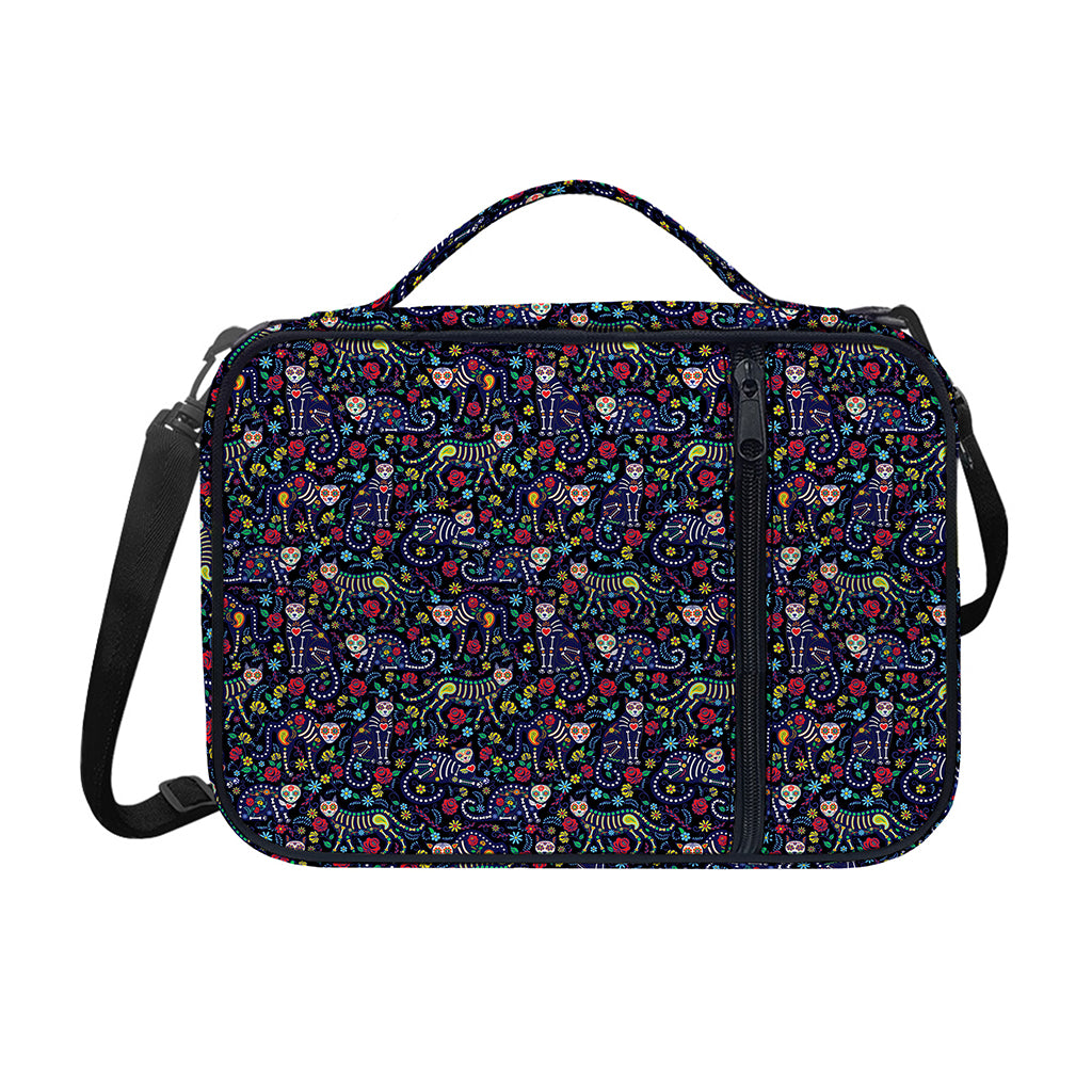 Day Of The Dead Calavera Cat Print Shoulder Strap Bible Bag