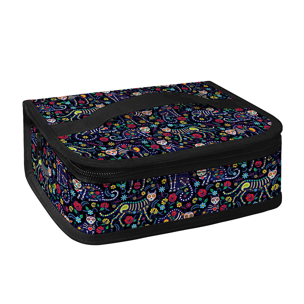 Day Of The Dead Calavera Cat Print Small Lunch Bag