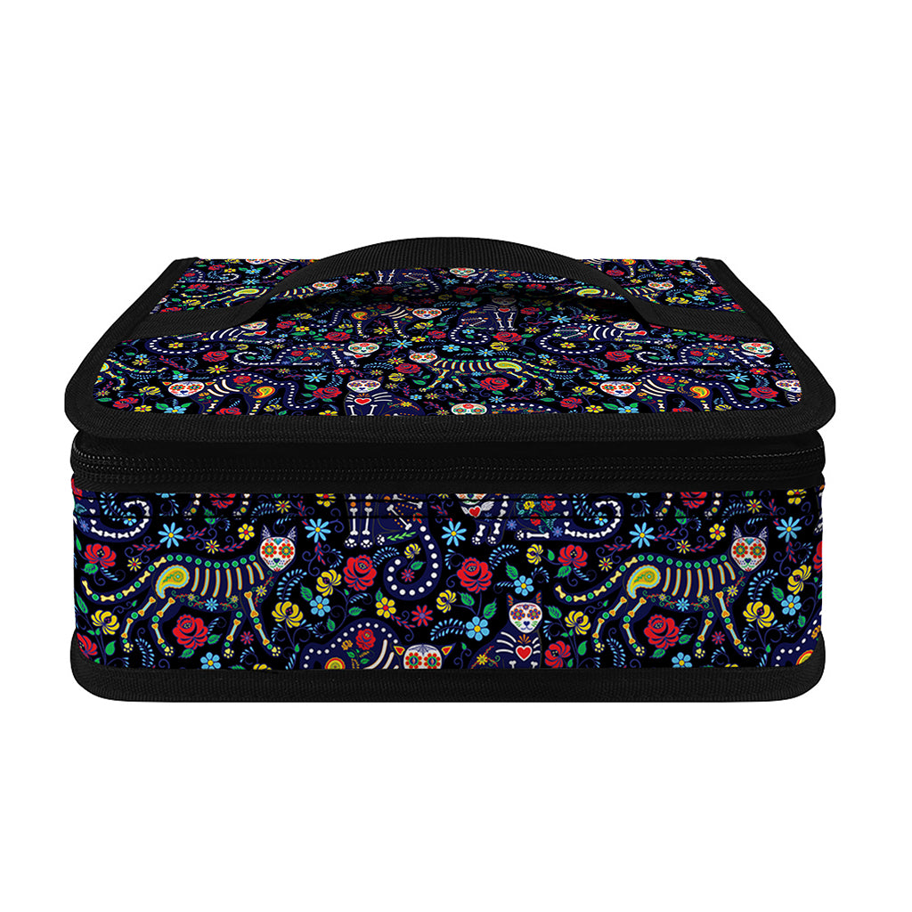 Day Of The Dead Calavera Cat Print Small Lunch Bag