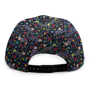 Day Of The Dead Calavera Cat Print Snapback Cap