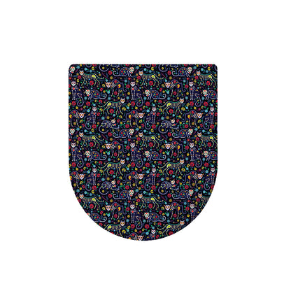 Day Of The Dead Calavera Cat Print Toilet Lid Cover