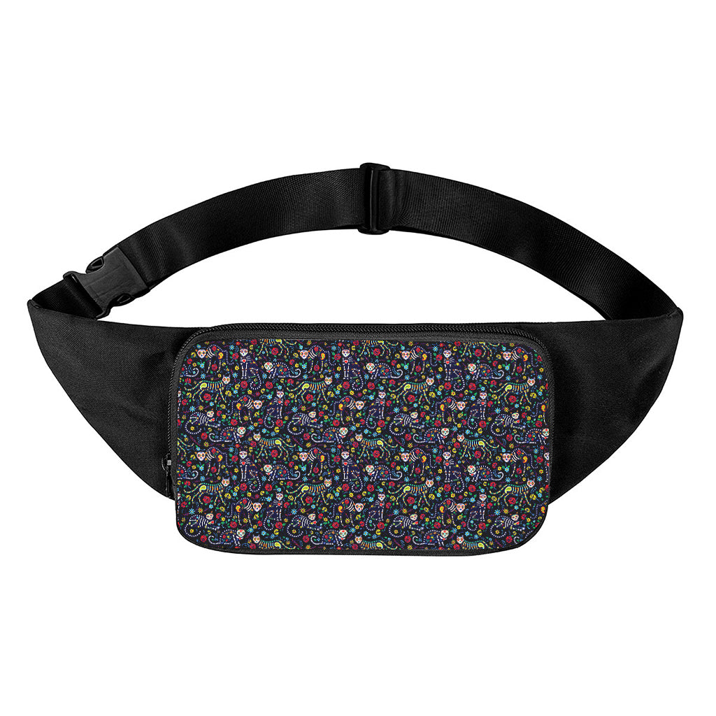 Day Of The Dead Calavera Cat Print Waist Bag