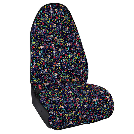 Day Of The Dead Calavera Cat Print Waterproof Car Seat Cover