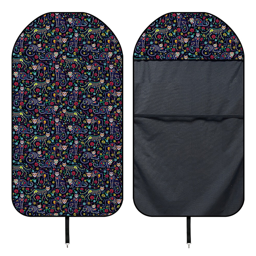 Day Of The Dead Calavera Cat Print Waterproof Car Seat Cover