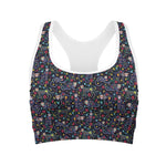 Day Of The Dead Calavera Cat Print Women's Sports Bra