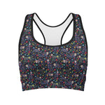 Day Of The Dead Calavera Cat Print Women's Sports Bra