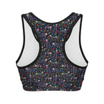 Day Of The Dead Calavera Cat Print Women's Sports Bra