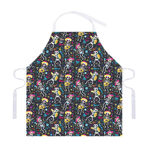 Day Of The Dead Mariachi Skeletons Print Adjustable Apron